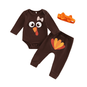 3M 3pcs Turkey Print Romper Set JuniorHaul