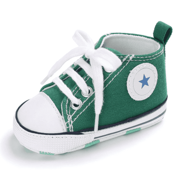 green / 0-6 Months Baby Canvas Sneakers JuniorHaul