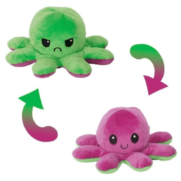 Green-Purple Octopus Mood Flip Plush Toy JuniorHaul