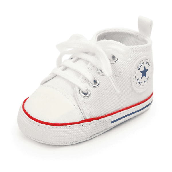 White / 0-6 Months Baby Canvas Sneakers JuniorHaul