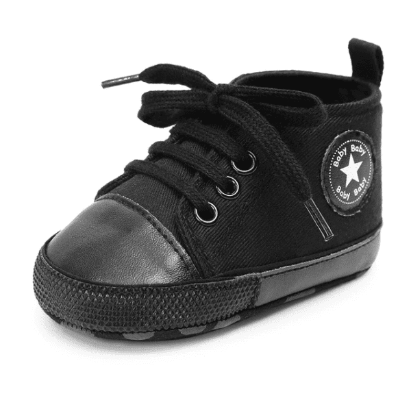 Black 3 / 0-6 Months Baby Canvas Sneakers JuniorHaul