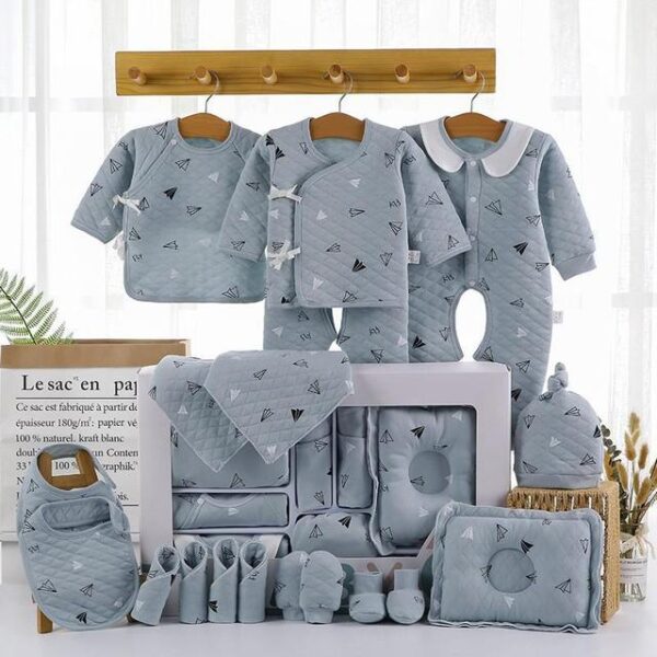 18pcs Blue Warm / 0-3 months 18/22 Pieces Newborn Baby Clothes Set JuniorHaul
