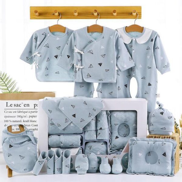 18pcs Blue Thin / 0-3 months 18/22 Pieces Newborn Baby Clothes Set JuniorHaul