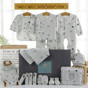 18pcs Green Thin / 0-3 months 18/22 Pieces Newborn Baby Clothes Set JuniorHaul