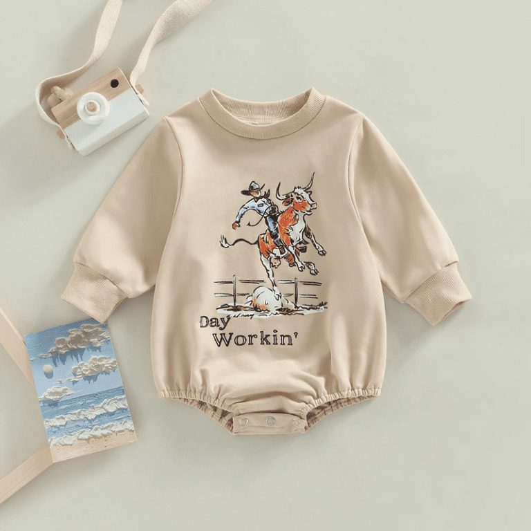 Buy Infant Riding Cowboy Print Romper I Sweatshirt Romper