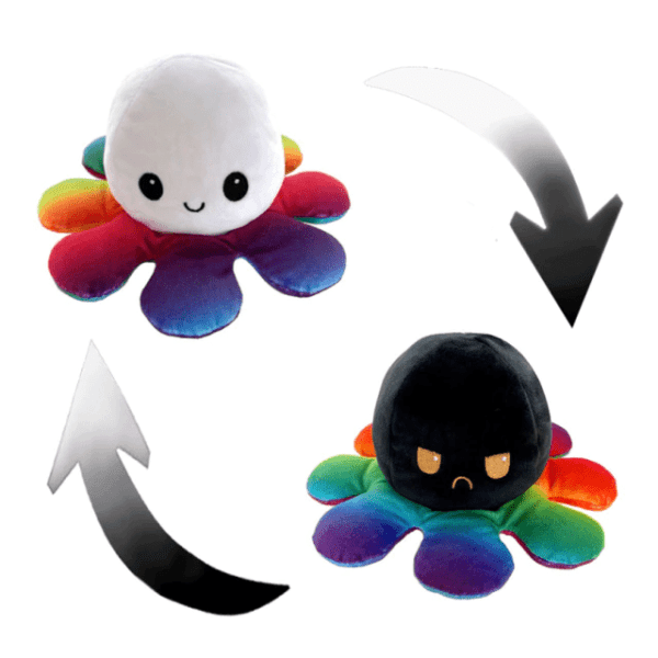 Rainbow Octopus Mood Flip Plush Toy JuniorHaul