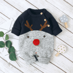 Blue / 3M Baby Deer Knitted Jumpsuit JuniorHaul