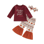 Baby Girl Turkey Print Cloth Set - Image 10