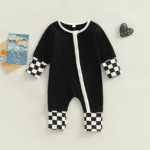 Checkerboard Patchwork Baby Jumpsuit