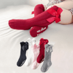 GIRLS BIG BOW LONG KID'S  SOCKS
