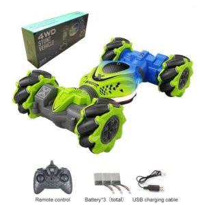 Green ONE RC 3B 4WD RC Stunt Car Watch Gesture Sensor Rotation Toy JuniorHaul