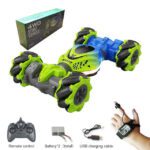 Green TWO RC 2B 4WD RC Stunt Car Watch Gesture Sensor Rotation Toy JuniorHaul