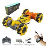 Orange TWO RC 3B 4WD RC Stunt Car Watch Gesture Sensor Rotation Toy JuniorHaul