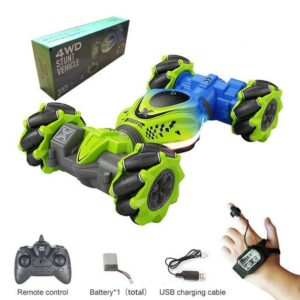 Green TWO RC 1B 4WD RC Stunt Car Watch Gesture Sensor Rotation Toy JuniorHaul