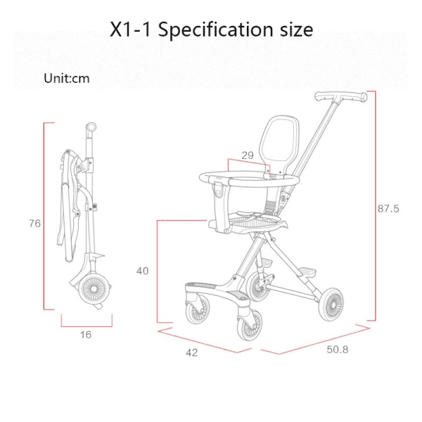 Two-way ultra-light folding baby stroller JuniorHaul