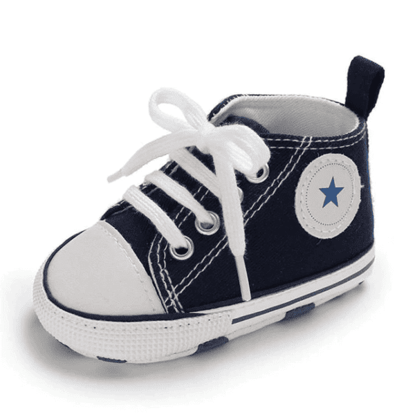 Navy Blue / 0-6 Months Baby Canvas Sneakers JuniorHaul