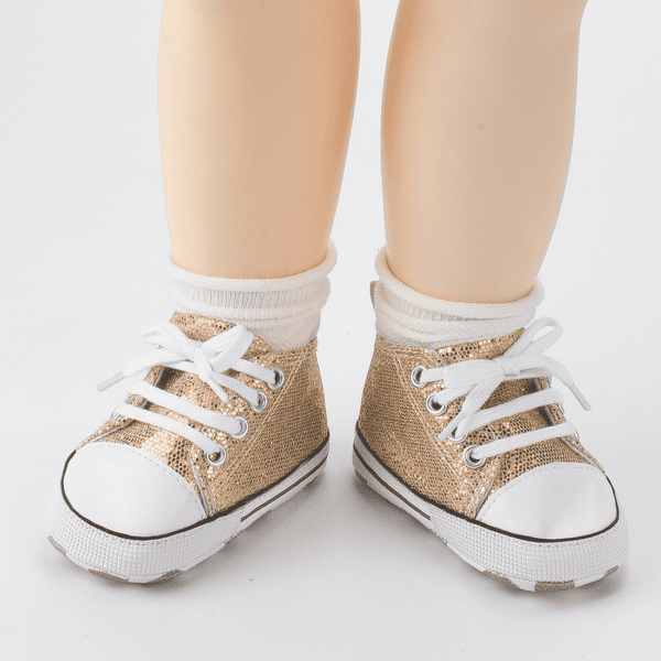 0-6 Months / Flash Gold Baby Flash Canvas Sneakers JuniorHaul