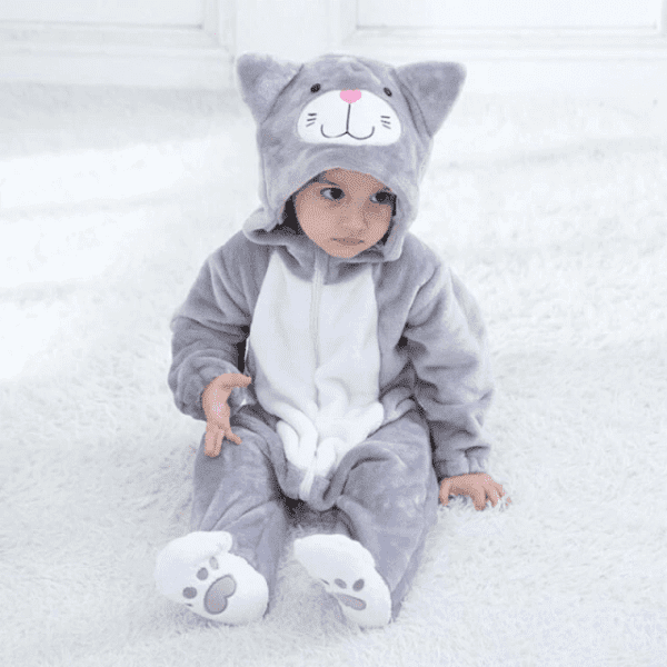 3M Grey Cat Baby Jumpsuit JuniorHaul