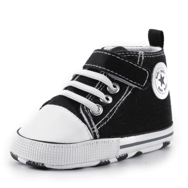 Black 4 / 0-6 Months Baby Canvas Sneakers JuniorHaul