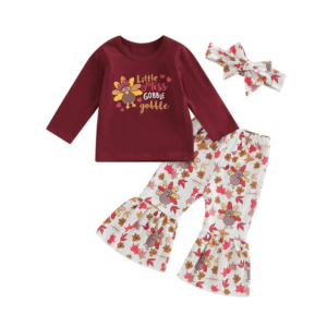Baby Girl Turkey Print Cloth Set - Image 9