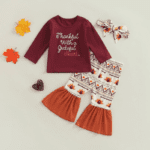 Baby Girl Turkey Print Cloth Set - Image 2