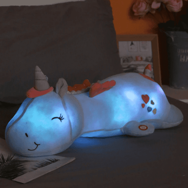 Blue Luminous Unicorn Plush Cuddle Toy JuniorHaul