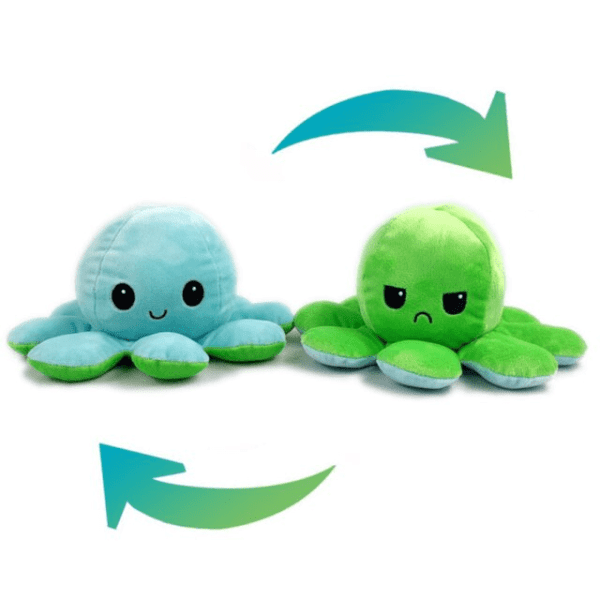 Green-Blue Octopus Mood Flip Plush Toy JuniorHaul