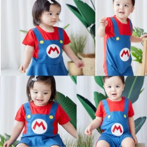 2Pcs Super Mario Baby Cosplay Costume JuniorHaul