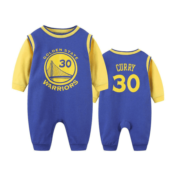 Blue Warriors 30 / 6M Basketball Baby Full Sleeve Romper JuniorHaul