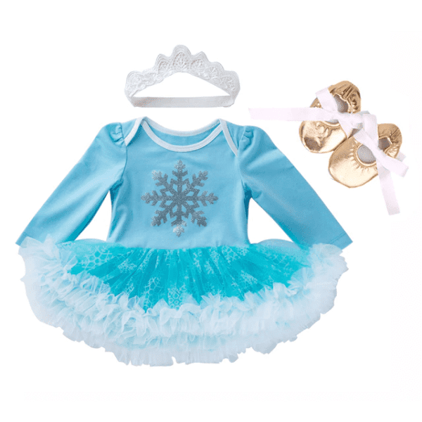 Elsa Full-Sleeve / Newborn 3pcs Princess Baby Romper Set JuniorHaul
