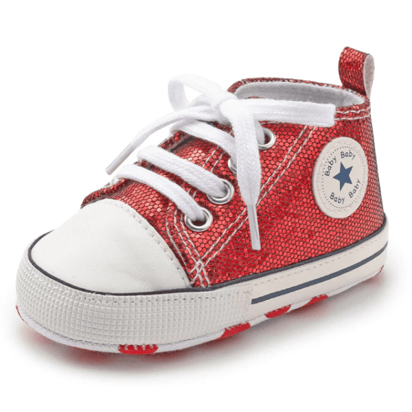 0-6 Months / Flash Red Baby Flash Canvas Sneakers JuniorHaul