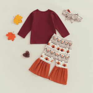 Baby Girl Turkey Print Cloth Set - Image 3