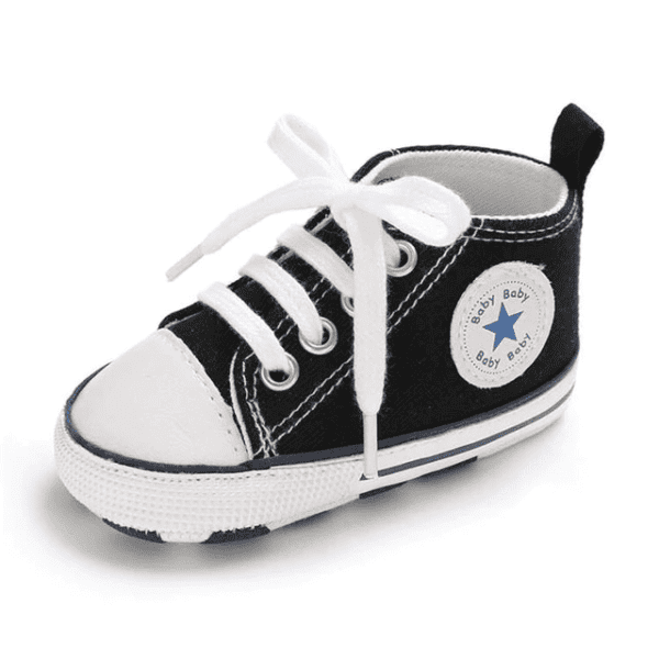 Black / 0-6 Months Baby Canvas Sneakers JuniorHaul