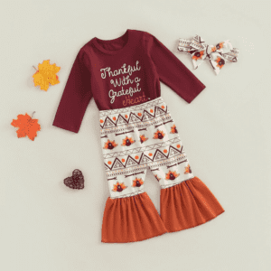 Baby Girl Turkey Print Cloth Set - Image 8