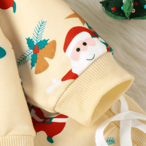 2Pcs Santa Tree Print Baby Sweatshirt - Image 3
