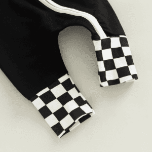 Checkerboard Patchwork Baby Jumpsuit - Image 4