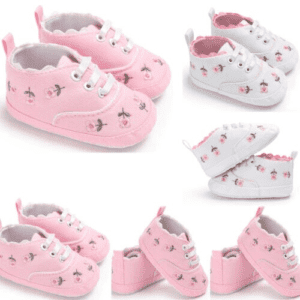 Toddler Canvas Cute Flower Sneaker Shoes - Image 9