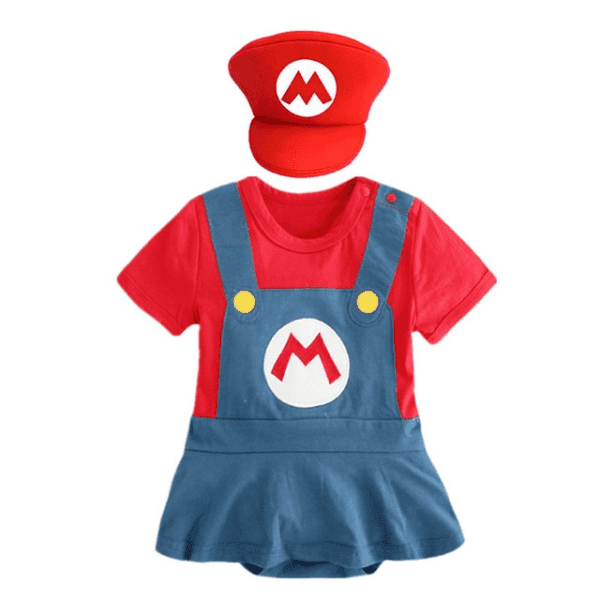 Red Short Sleeve Skirt / 70cm 2Pcs Super Mario Baby Cosplay Costume JuniorHaul