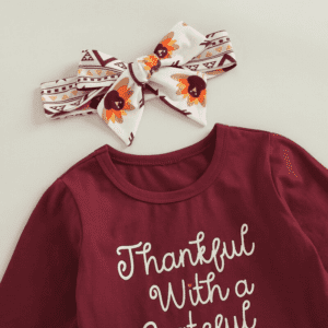 Baby Girl Turkey Print Cloth Set - Image 4