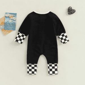 Checkerboard Patchwork Baby Jumpsuit - Image 5