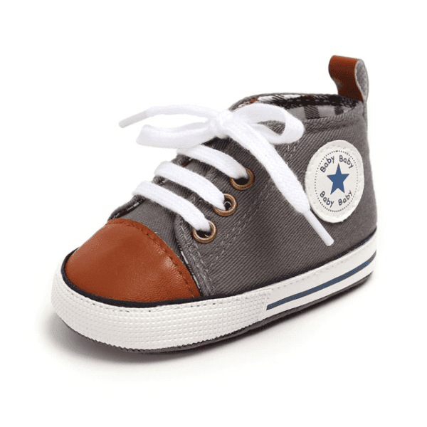 Gray 2 / 0-6 Months Baby Canvas Sneakers JuniorHaul