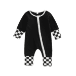 Checkerboard Patchwork Baby Jumpsuit - Image 6