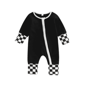 Checkerboard Patchwork Baby Jumpsuit - Image 6