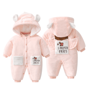 Pink Bunny with wings / 3M Cartoon Baby Warm Jumpsuit JuniorHaul
