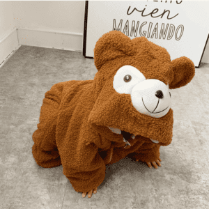 BROWN / 3M Teddy Bear Baby Jumpsuit JuniorHaul