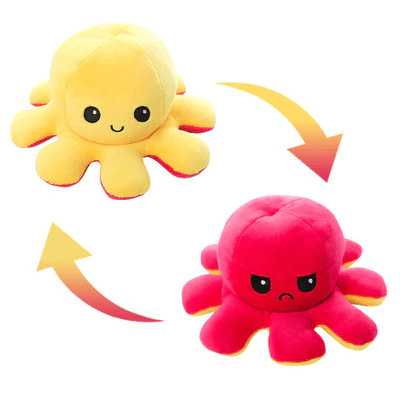 Yellow-Red Octopus Mood Flip Plush Toy JuniorHaul