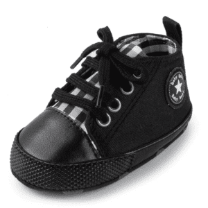 Black 2 / 0-6 Months Baby Canvas Sneakers JuniorHaul