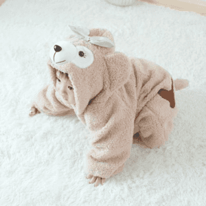 LIGHT BROWN / 3M Teddy Bear Baby Jumpsuit JuniorHaul