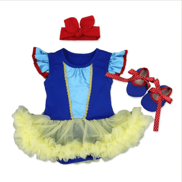 Snow white Half-Sleeve / Newborn 3pcs Princess Baby Romper Set JuniorHaul