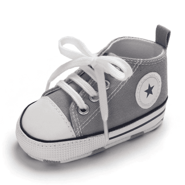 Gray / 0-6 Months Baby Canvas Sneakers JuniorHaul